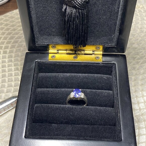 Sterling Silver 925 Ring w Blue Violet Gemstone – Tanzanite Look - Picture 10 of 12